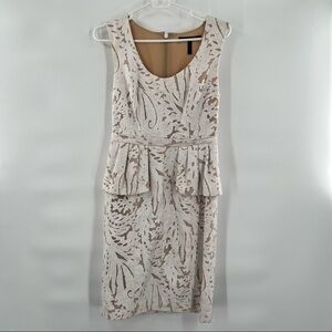 BCBGMazAzria peplum lace dress brown size 6